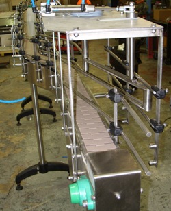 slat and bottle turner conveyor